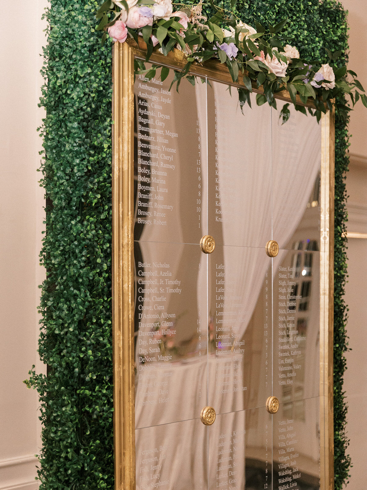 24 - Don Cesar Wedding Seating Chart - Tampa Bay Wedding Planner