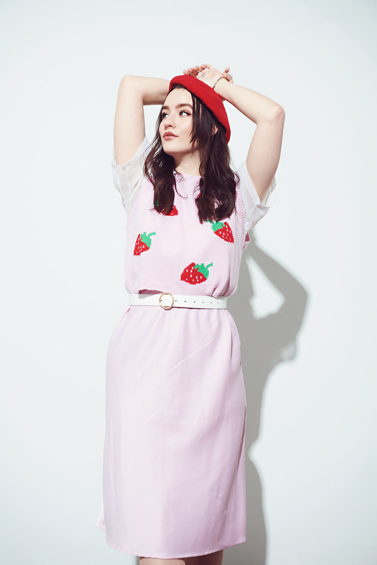 Artistic Portrait of Woman in Fashionable Strawberry Sweater in St. Paul-125