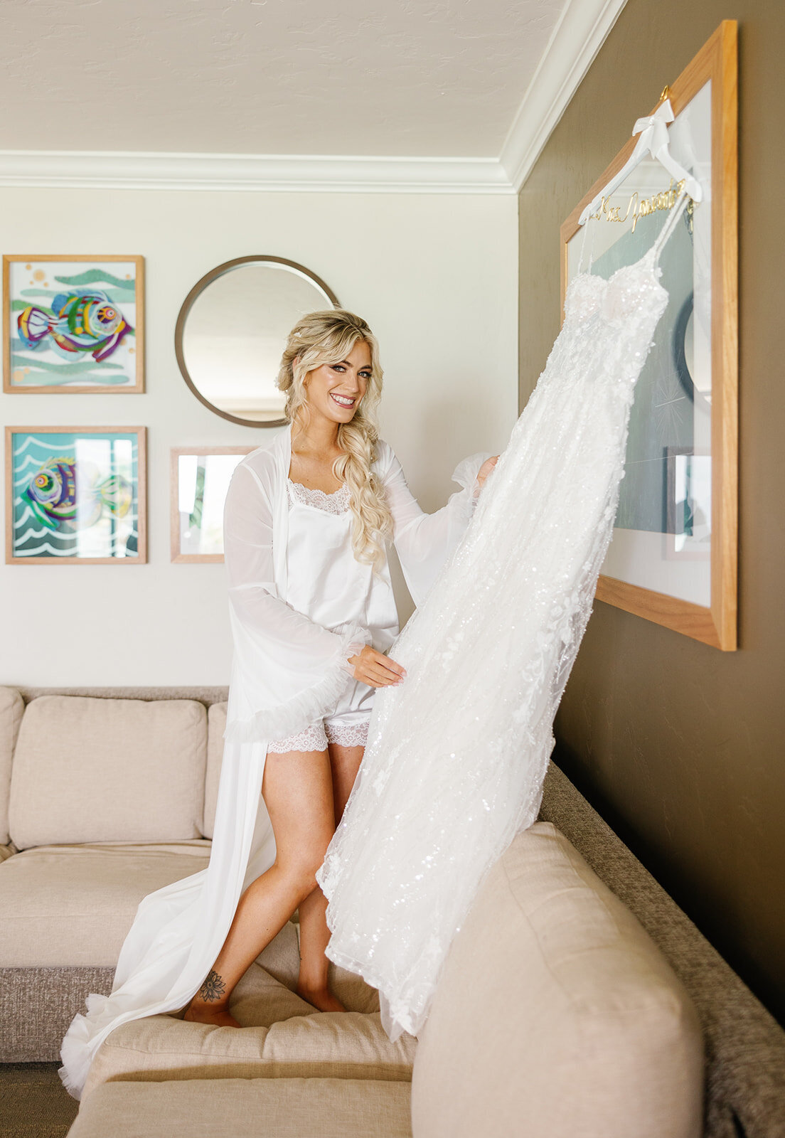 A bridal reflection as Brenda prepares for her big day at Cheeca Lodge.