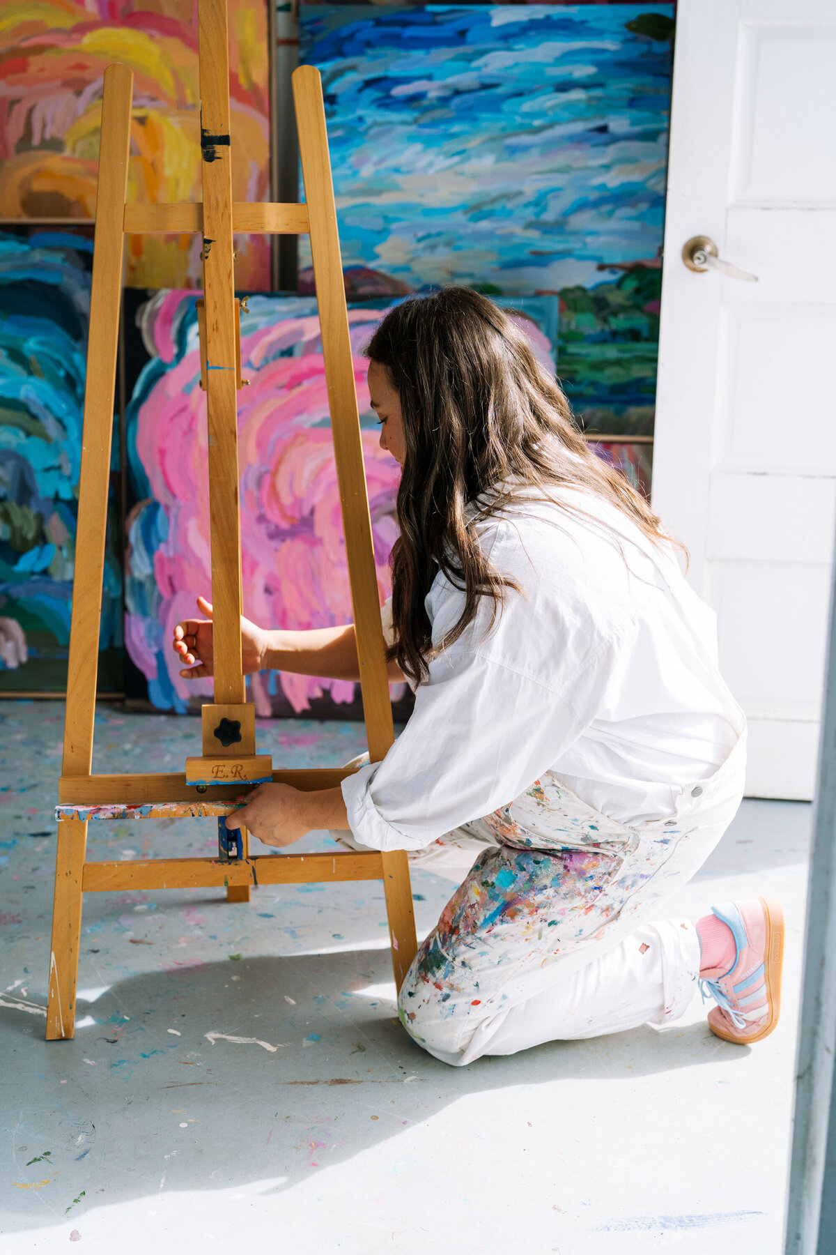 2024-08-21 Erin Reinboth Art | Surf Coast Australian Abstract Artist | Brand photoshoot with Bobby Dazzler Photography in Erin's studio at Ashmore Arts-10