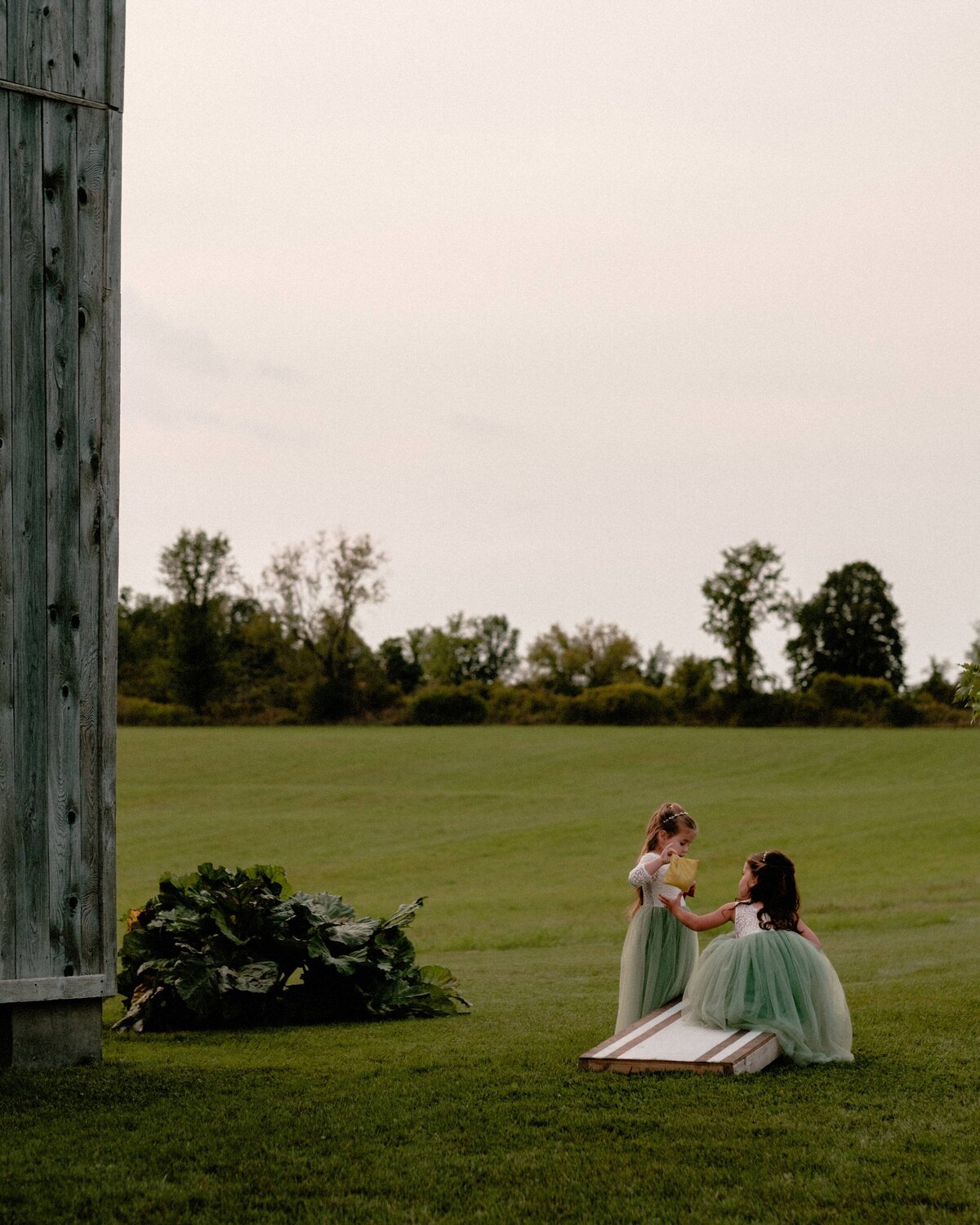 two children playing games a the wedding