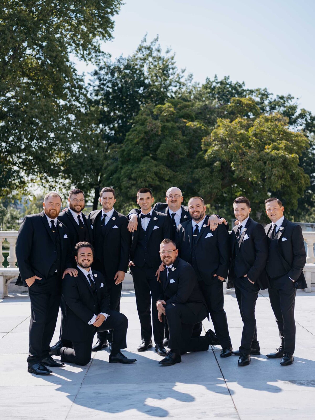 Wedding day portraits at the Cleveland Art Museum
