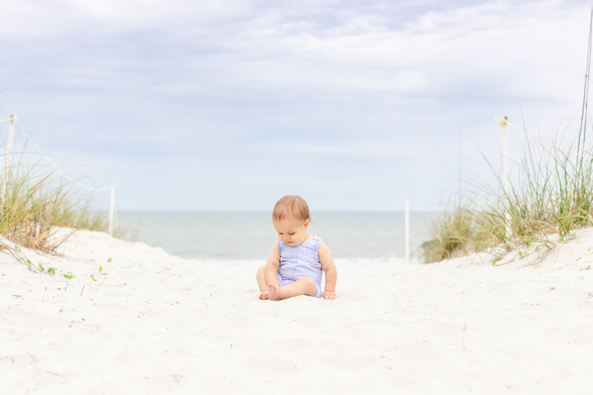 First birthday session on the beach in Jacksonville Beach