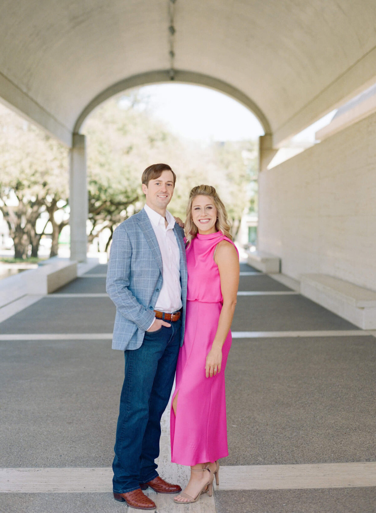 A wedding engagement session photo taken in Fort Worth Texas