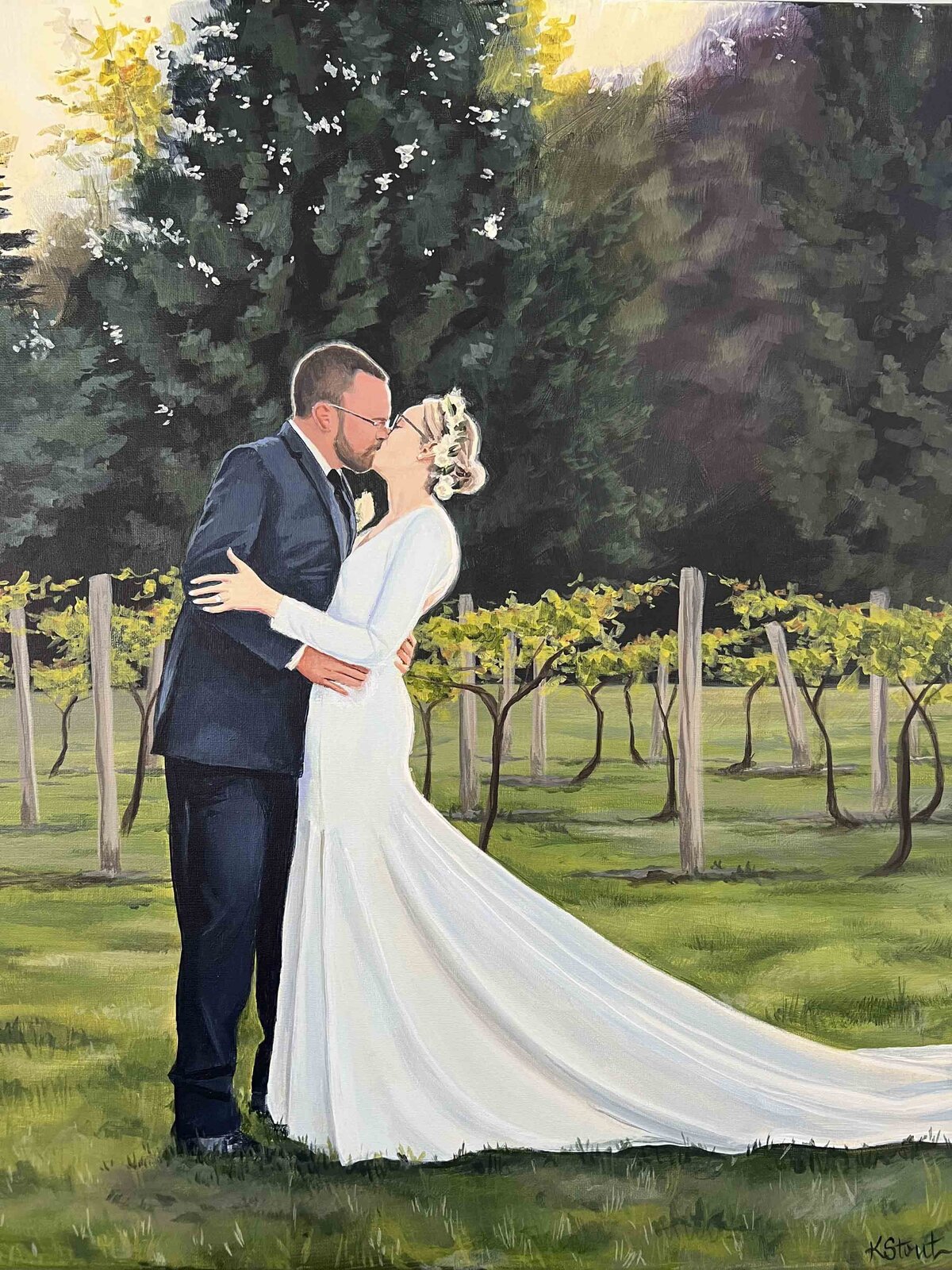 Belle Ame River Falls Wisconsin Live Wedding Painting