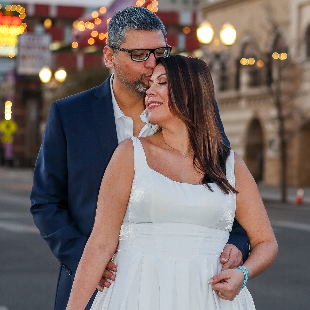 newly wed happy embrace