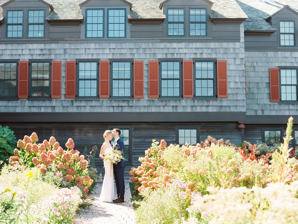 bride and groom portrait weekapaug inn in westerly rhode island