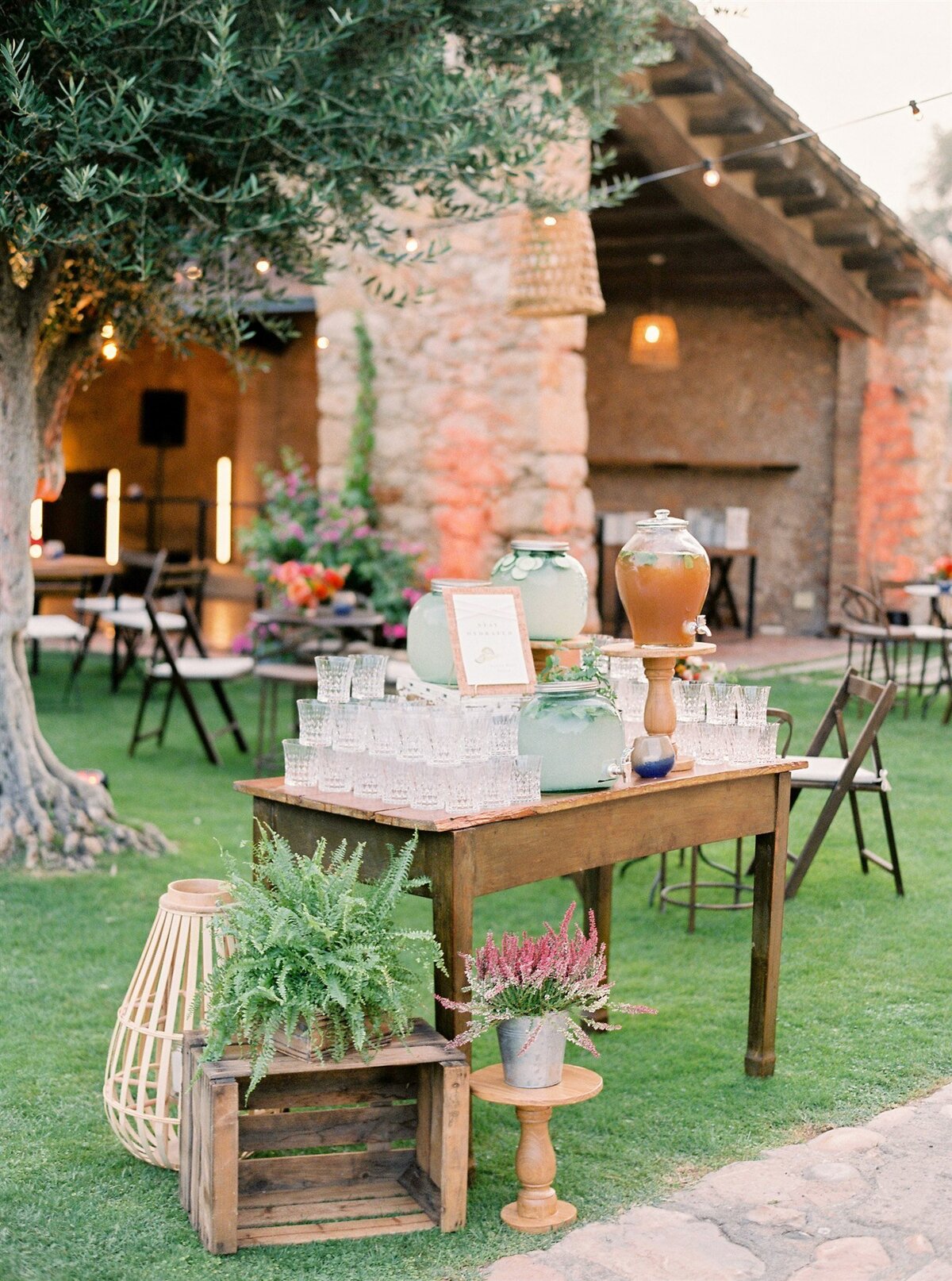 Boho welcome party theme outdoor cocktail Ruines de Empuries