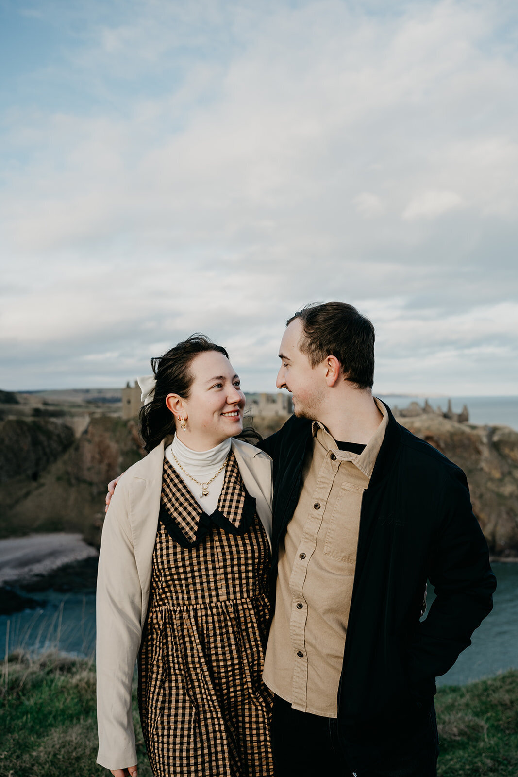 Aberdeenshire Engagement and Couple Photo Session at Dunnottar Castle-3