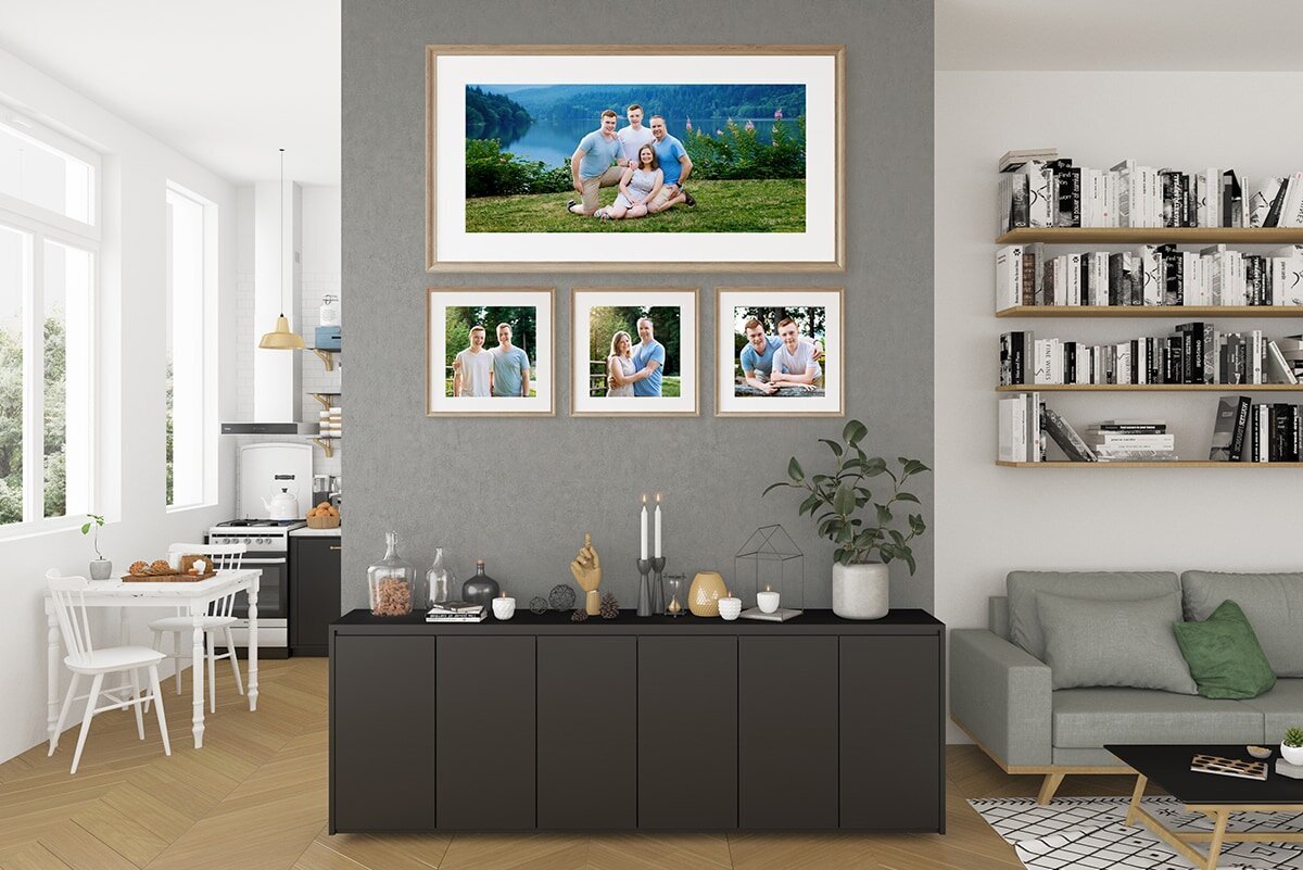 Wall collages of canvas and prints for your family and children photo session.