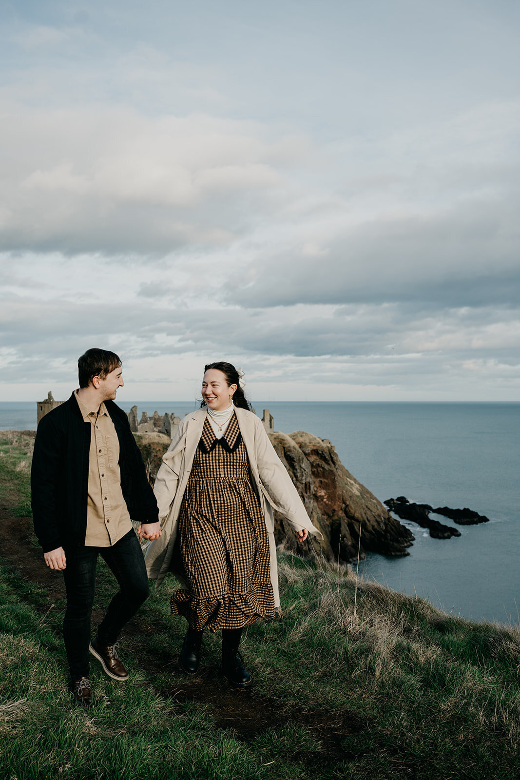 Aberdeenshire Engagement and Couple Photo Session at Dunnottar Castle-45