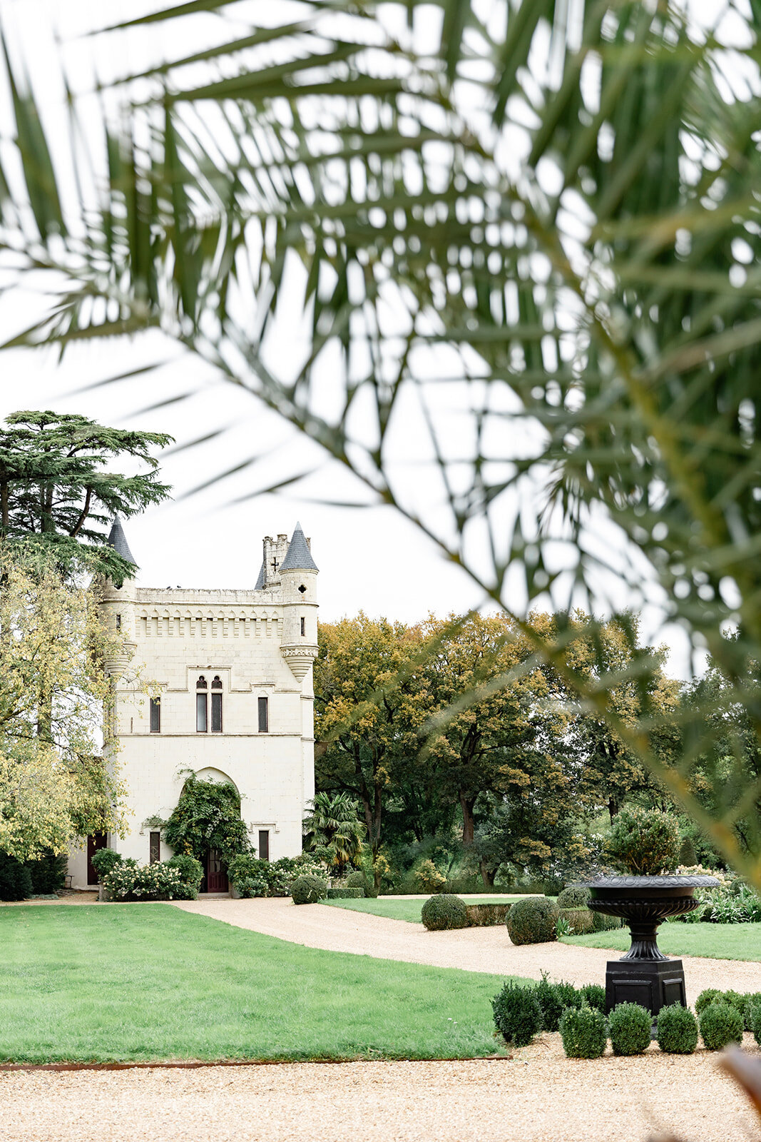 Exterior view of Château Challain during a Loire Valley elopement, France