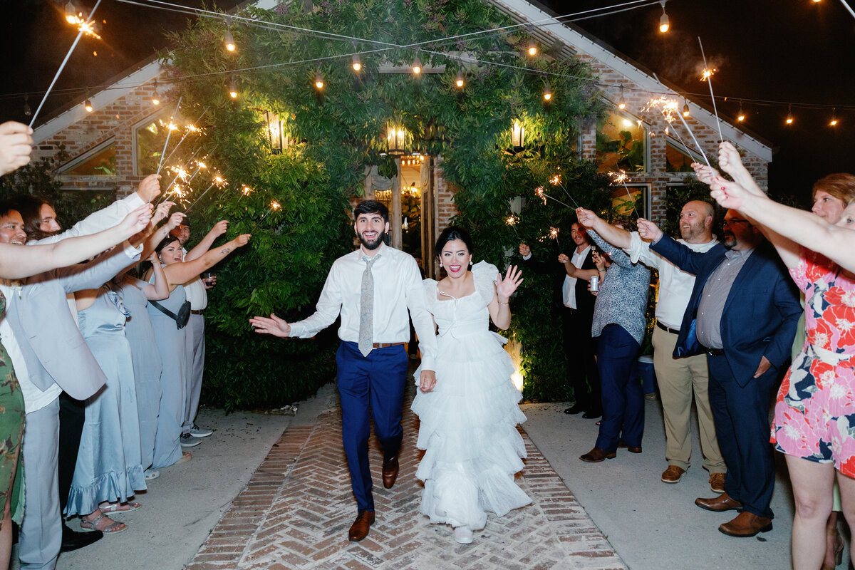New Orleans Wedding Photographer Sparkler Reception Exit