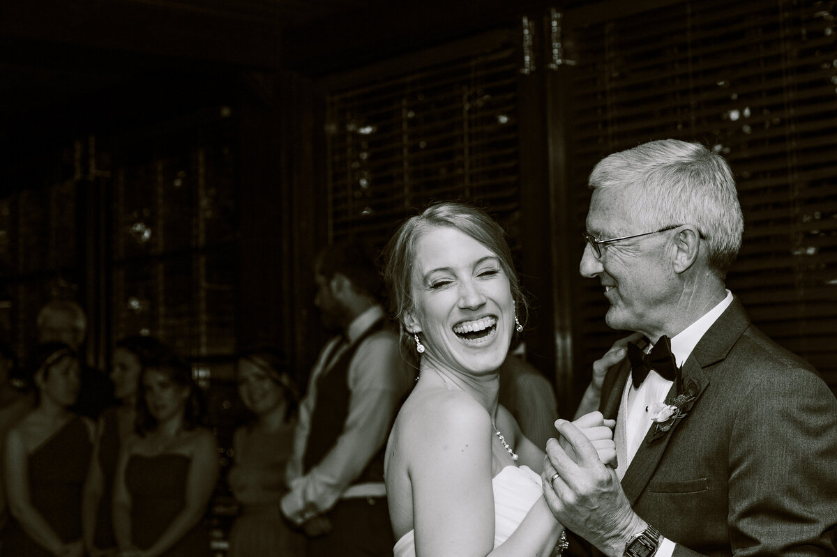 Father-daughter wedding dance at the Greenbriar Inn in Boulder, Colorado