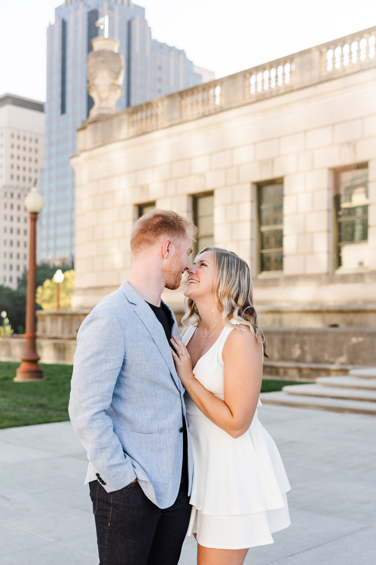 Couple Couple at Indiana Warm Memorial in Indianapolis