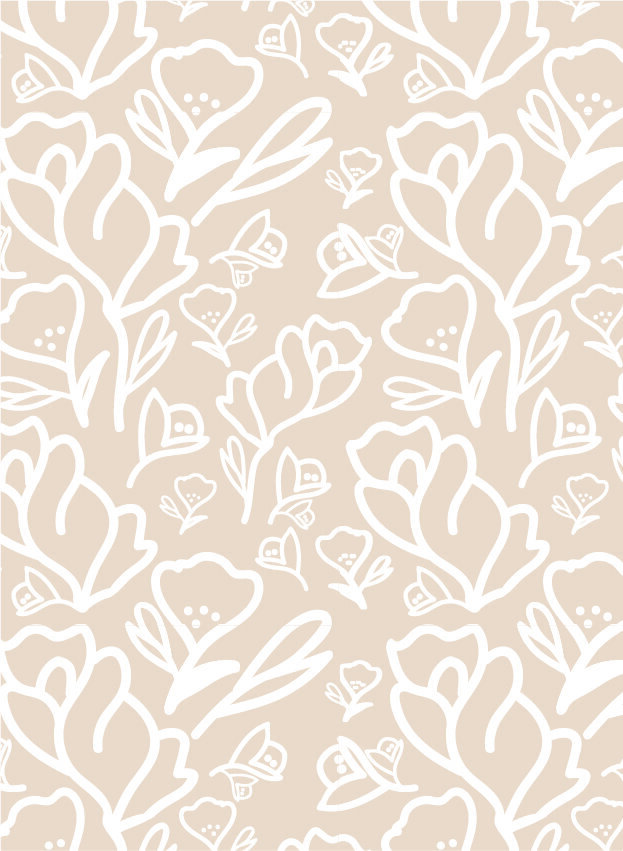 beige white floral