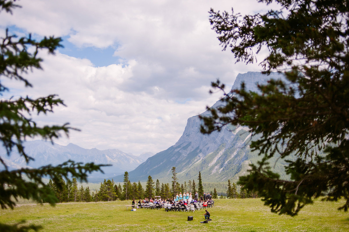 Wedding ceremony at Tunnel Mountain in Banff