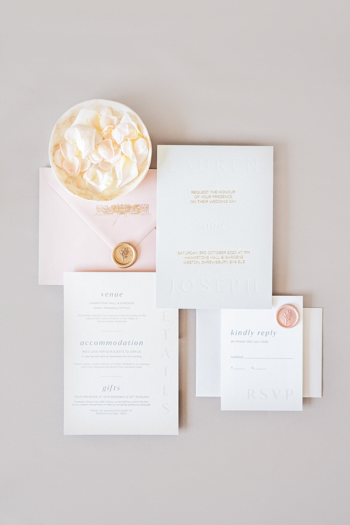 04 Hawkstone-Hall-Wedding-Stationery-Flatlay-Pink-Gray-Gold-Victoria-Amrose-Photography (3)