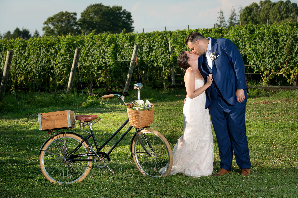 Bride and groom at Duckwalk Vineyards