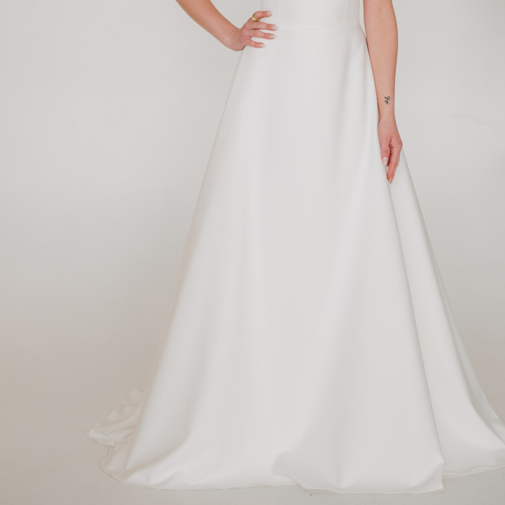 Crepe A line wedding gown