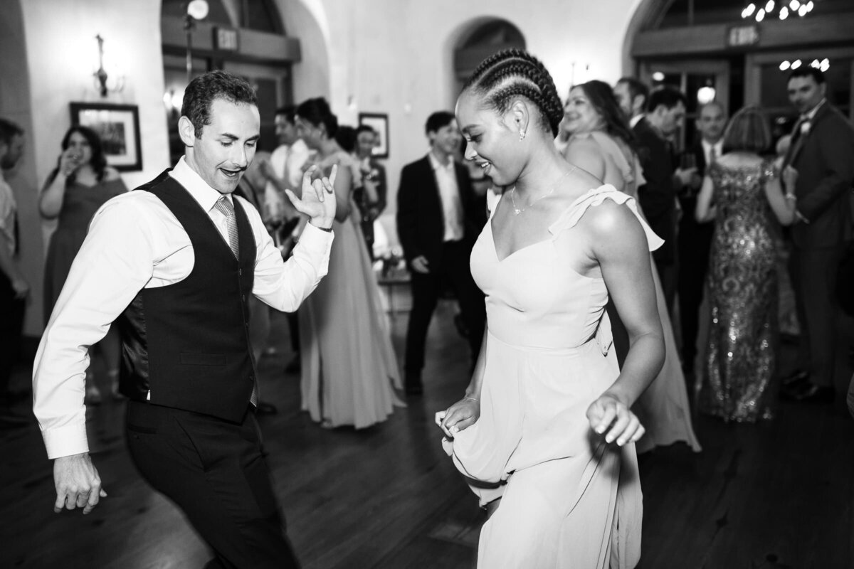 wedding party dancing during a wedding reception