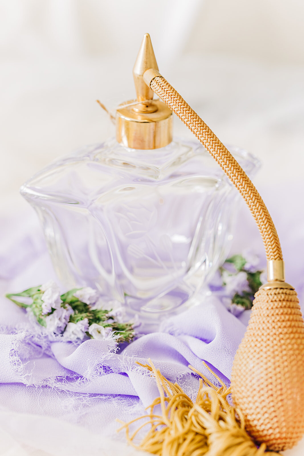 Antique perfume bottle given to bride by great grandmother, details taken at The Thompson House and Gardens, Bogart GA 