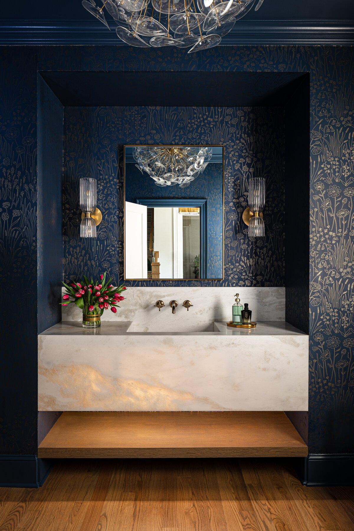 Modern Luxury Powder Bath Renovation Interior Design Photograph