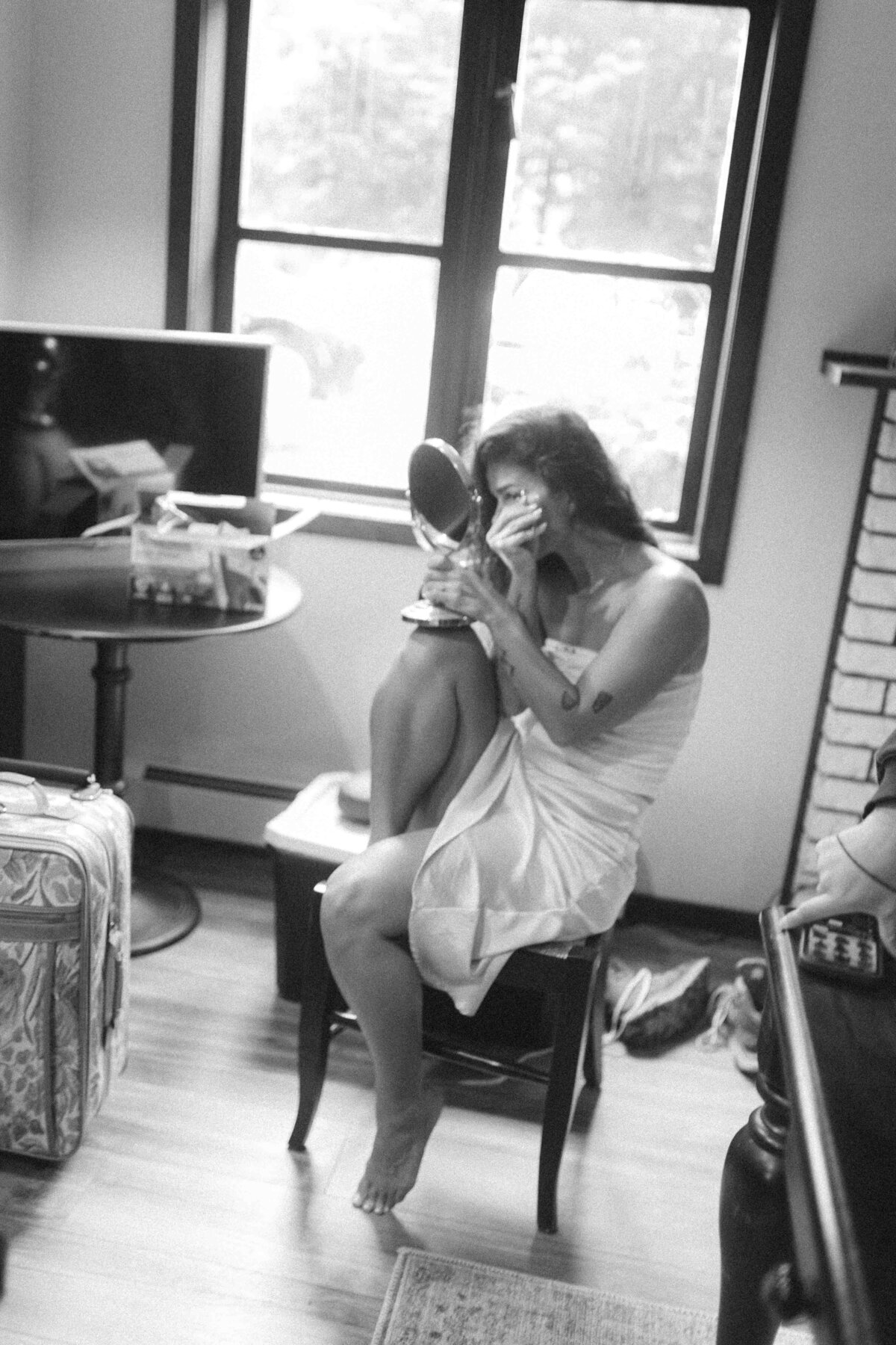 Candid wedding getting ready photos