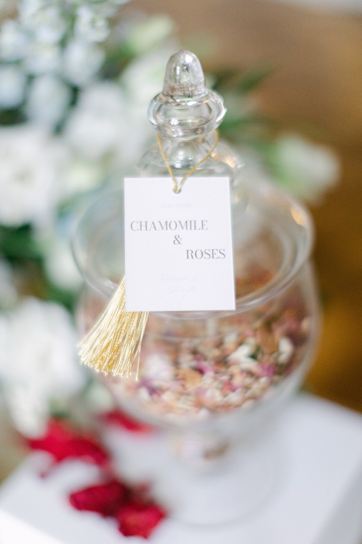 Petal bar jar for a special wedding wishes at luxury wedding palace Coburg