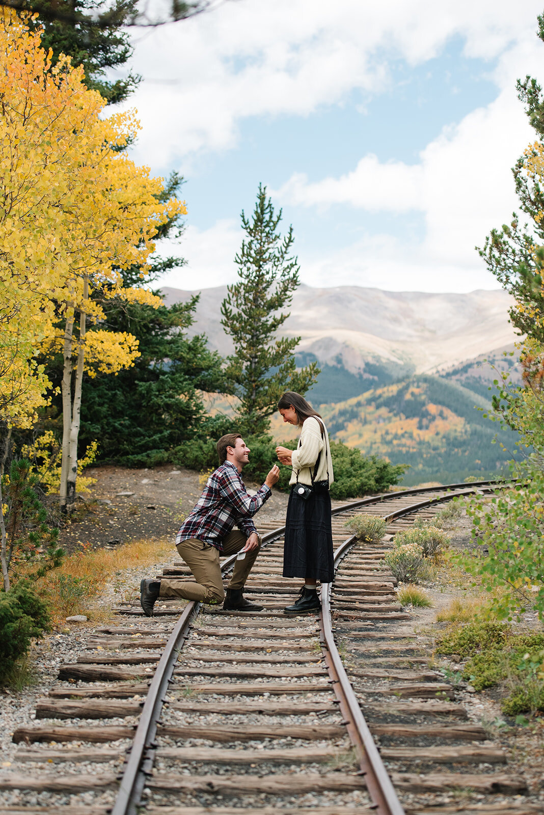 Denver engagement photographer capturing couple hiking in the mountains-2
