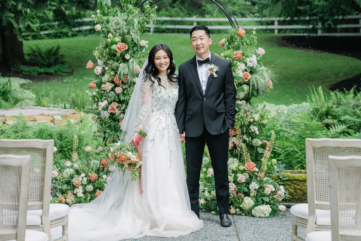 wedding couple altar