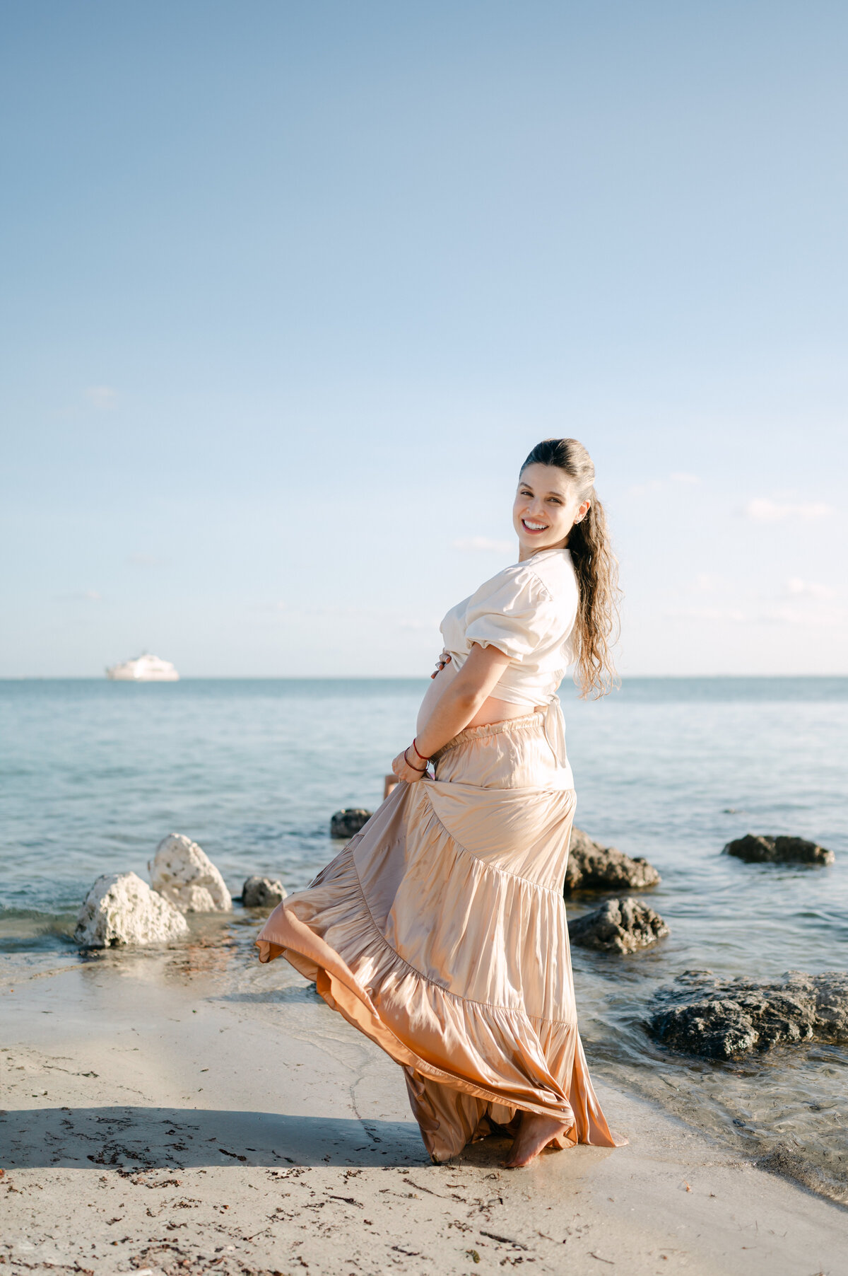 Miami Maternity Photos in the water