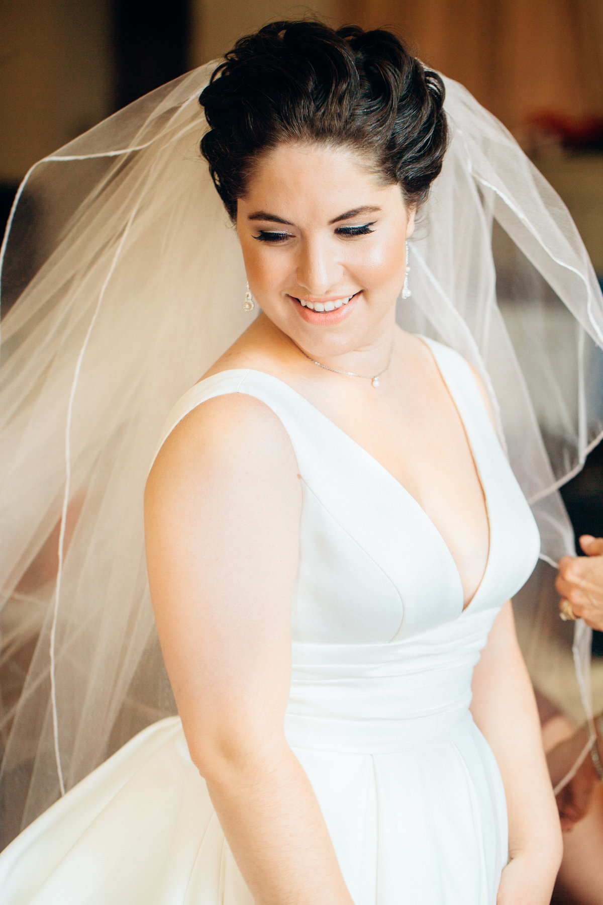 Woman In Wedding Dress Smiling Photography