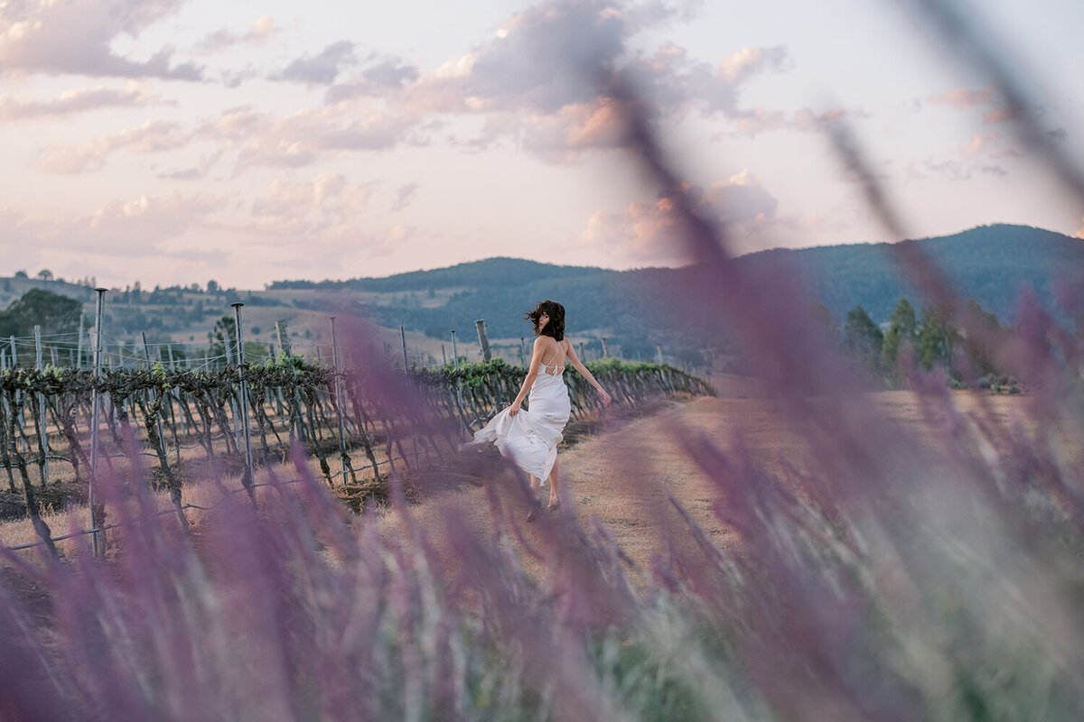 Lavender Bride running