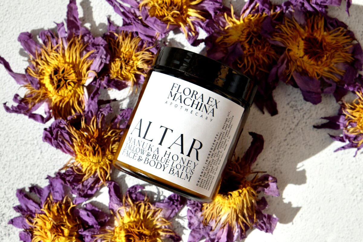 Altar - Tallow-based and manuka honey blue lotus face and body balm with moringa oil