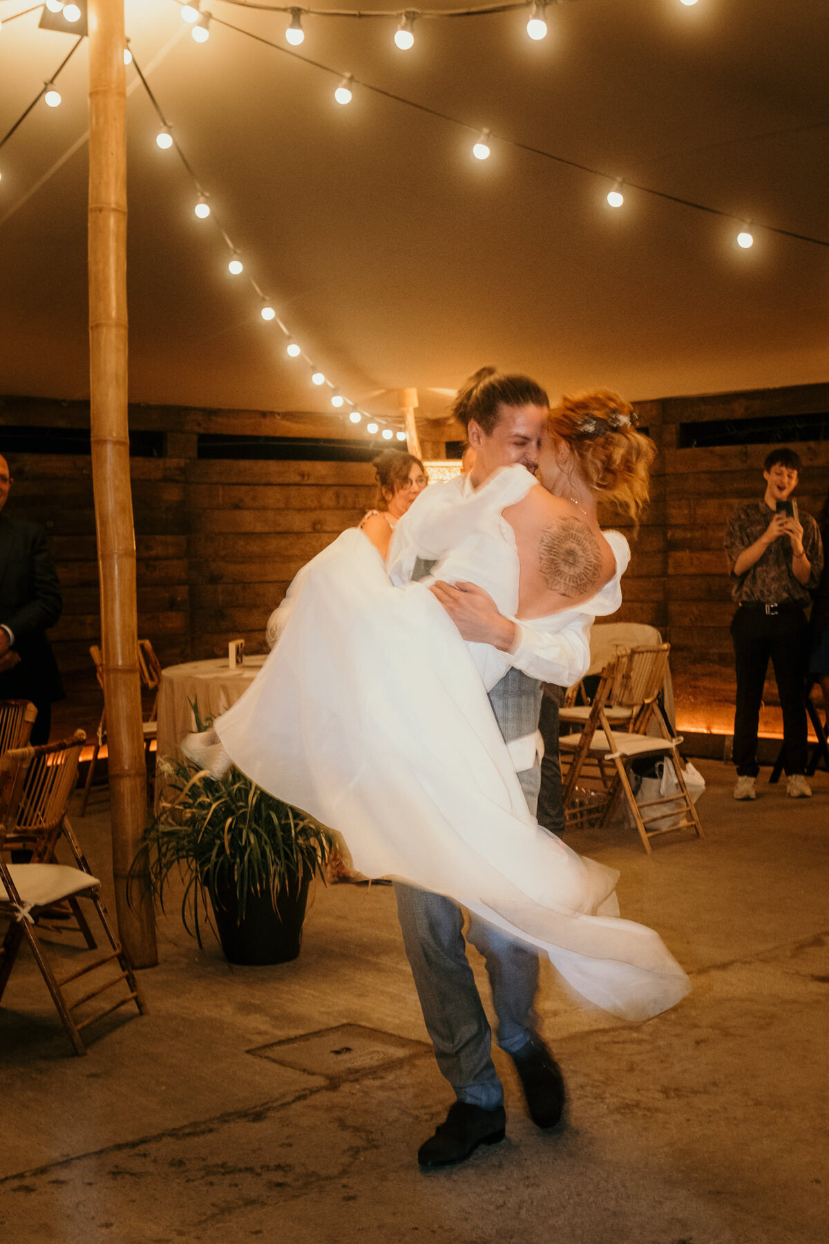Destination wedding photography of the first dance at the venue in spain.
