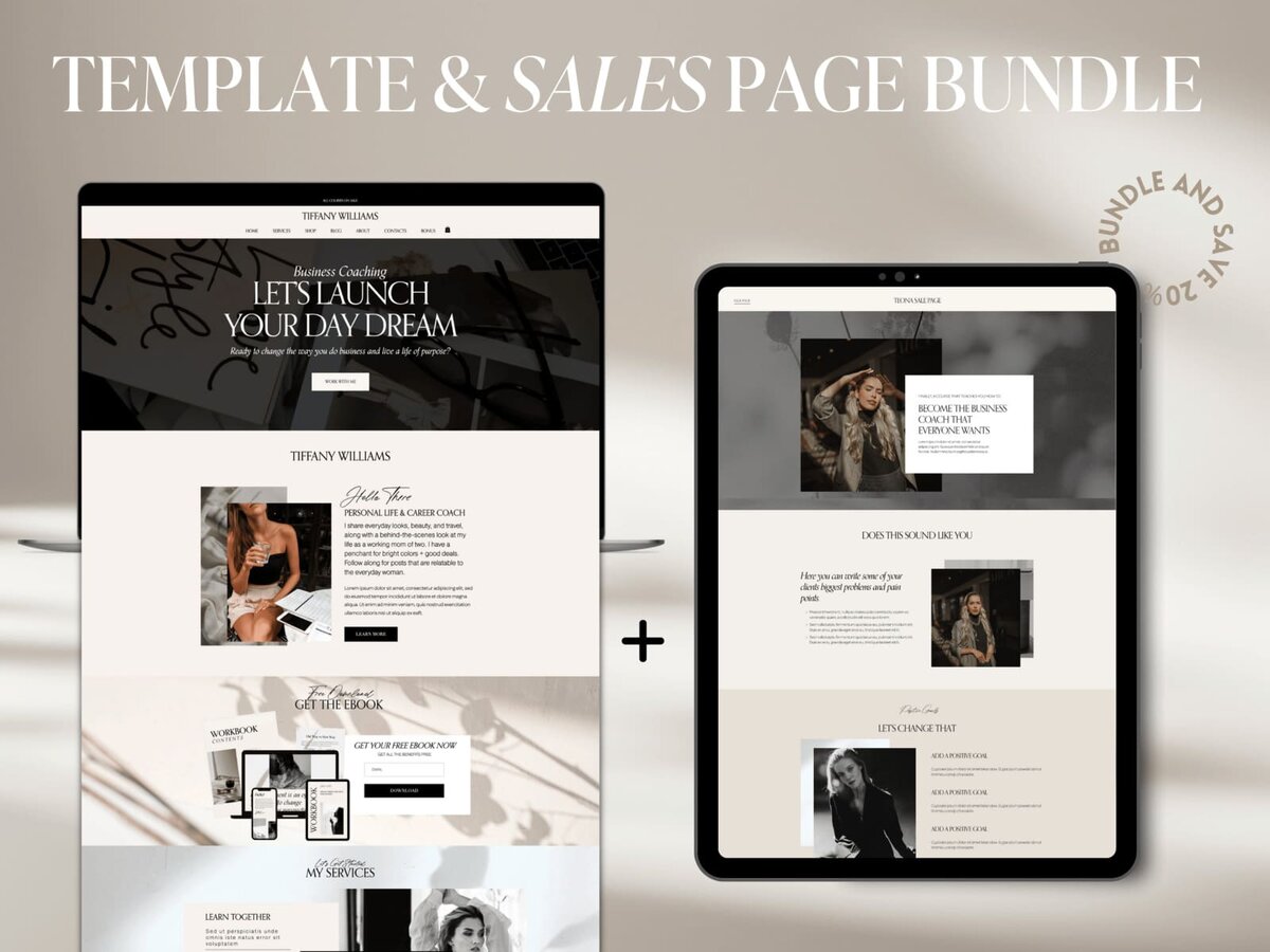 squarespace  website template sales page bundle