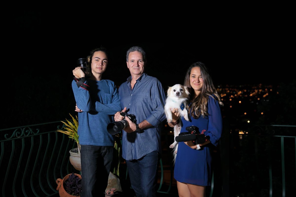 Group portrait of photographers and videographers, The Ross Family.