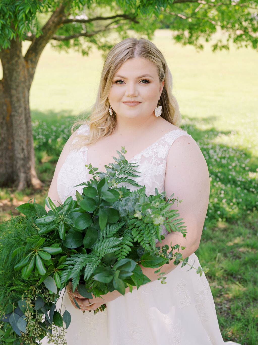 intimate church wedding with greenery-69