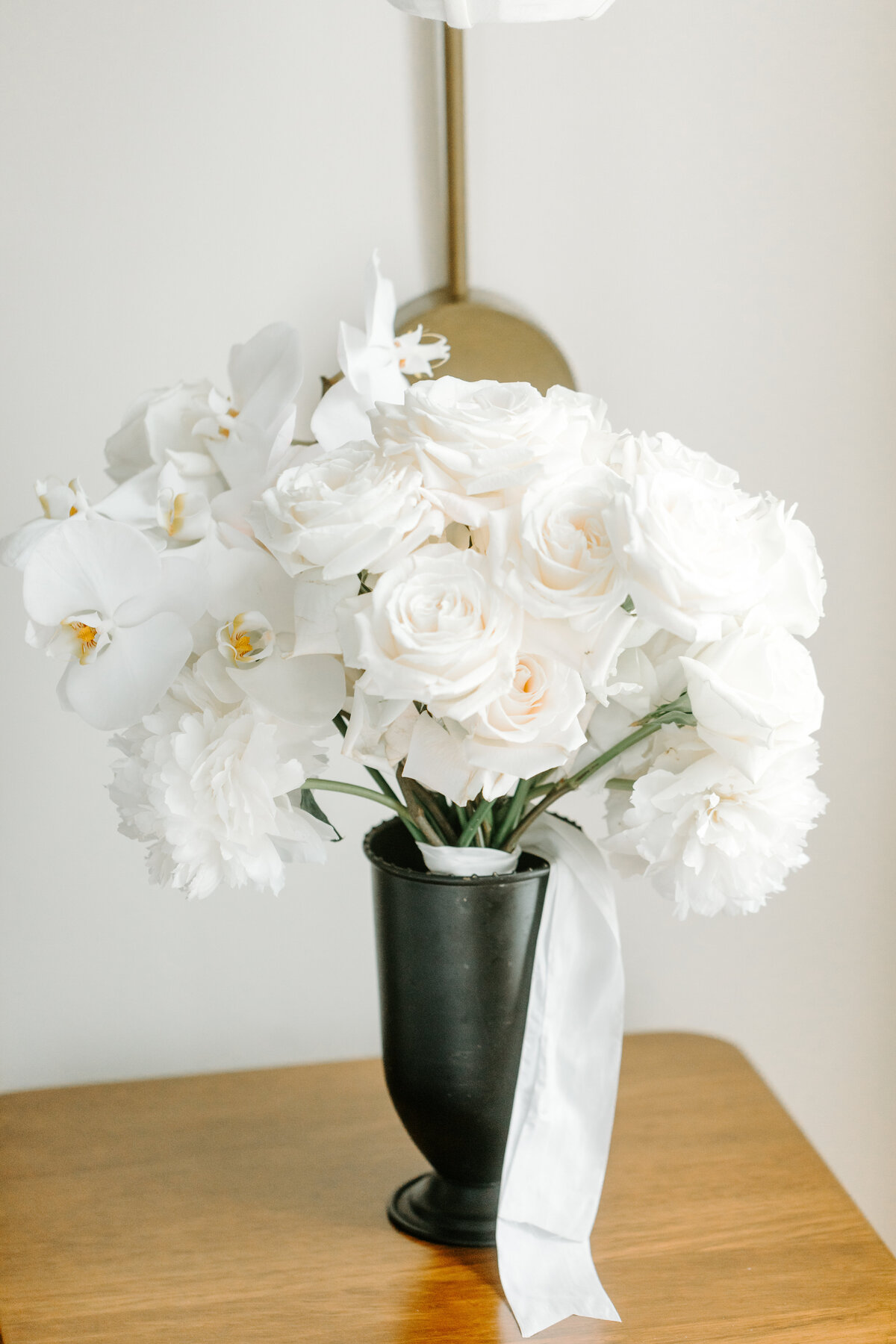 All white stunning Spring bouquet for lowcountry wedding at The Dewberry hotel