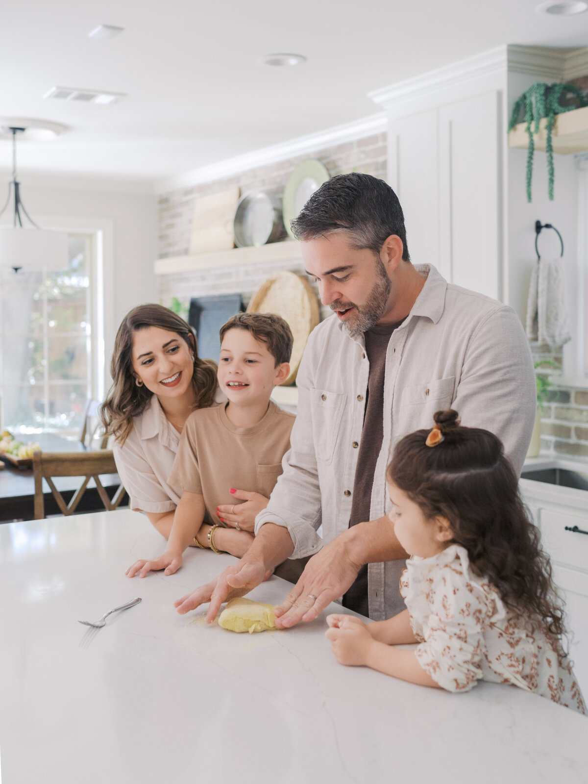 Family making pasta by Colorado Springs Family Photographer | Lauren Bounds