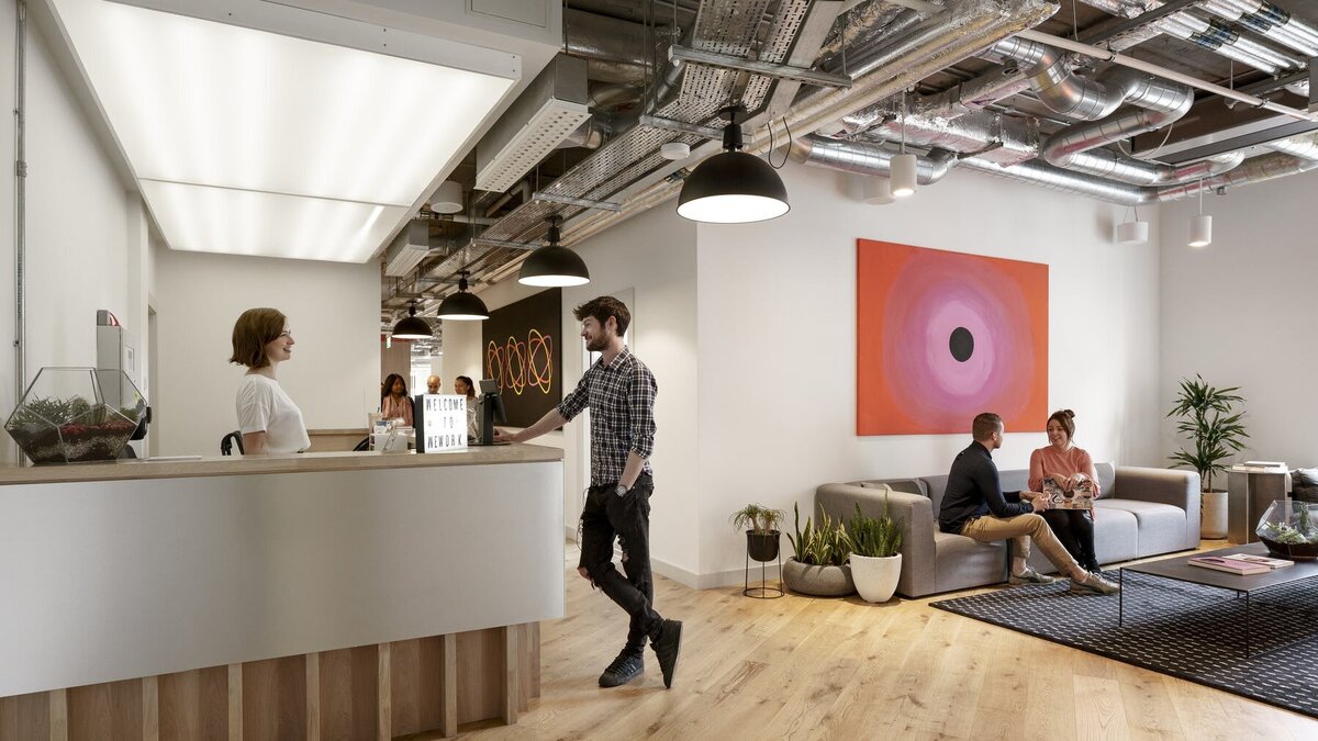 Office reception with lounge area