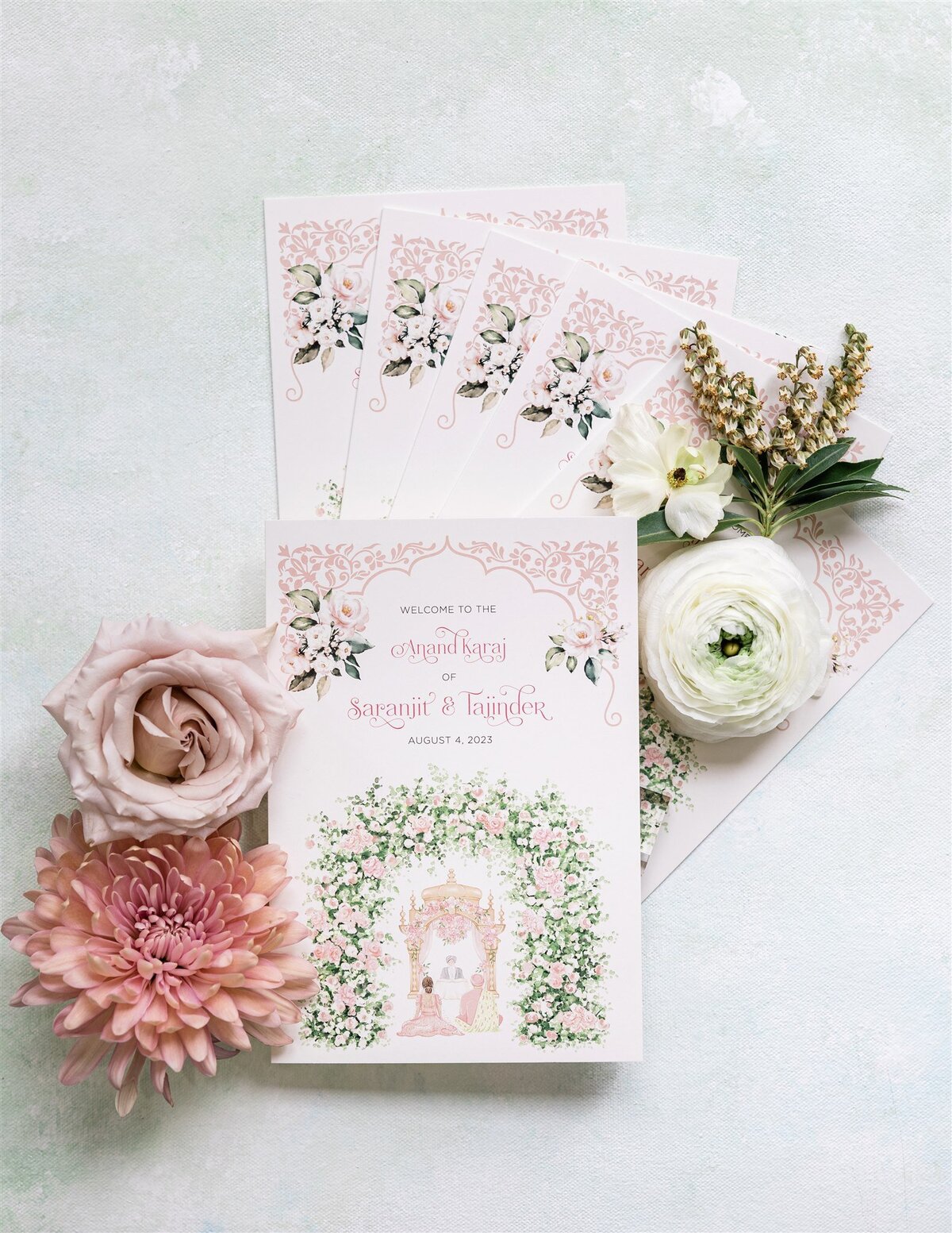 Sikh wedding program T+S G Designers 1