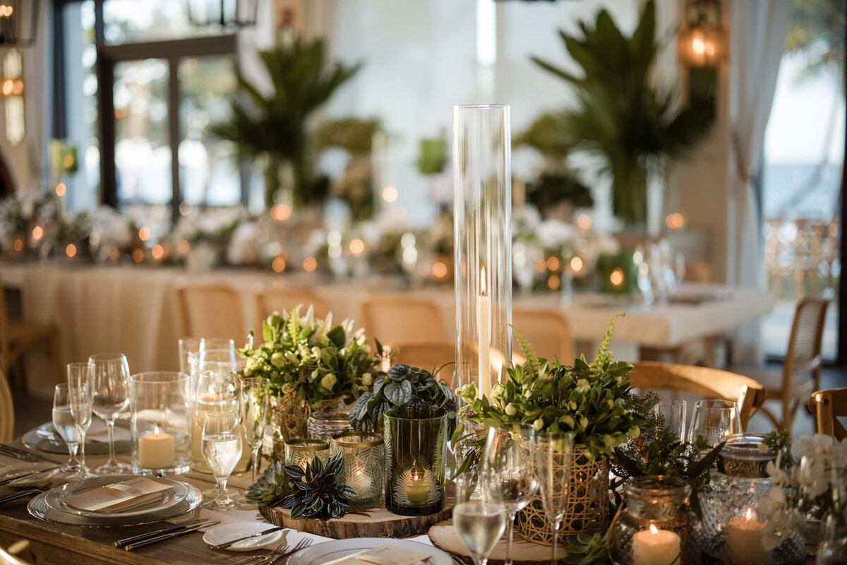 Reception decor  at a destination wedding in Puerto Rico