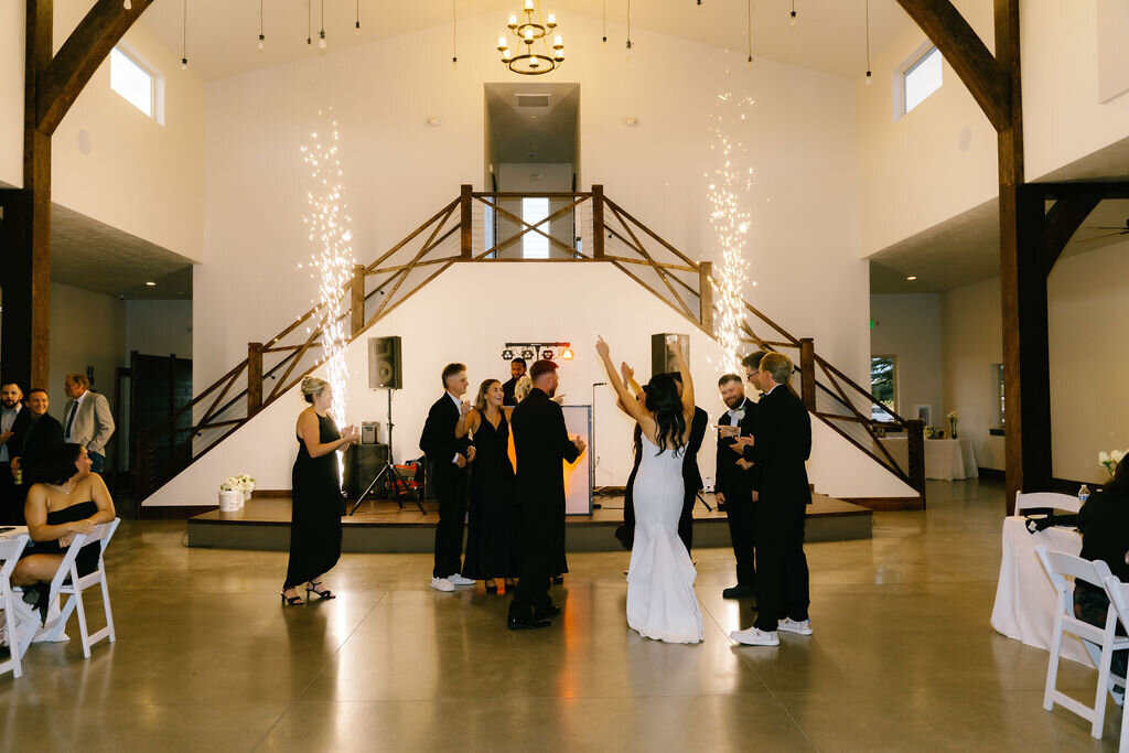 Grand entrance in front of the stage and staircase