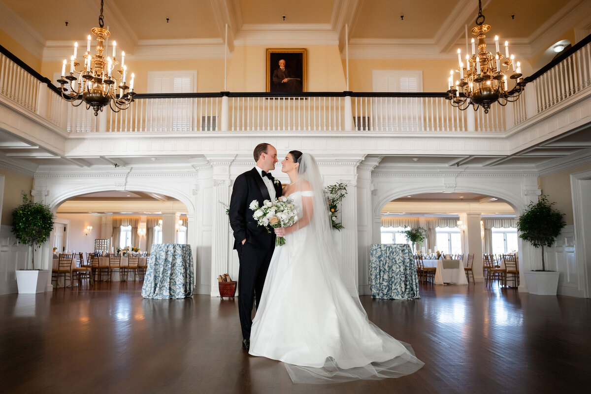 wedding ballroom with married couple at pittsburgh golf club