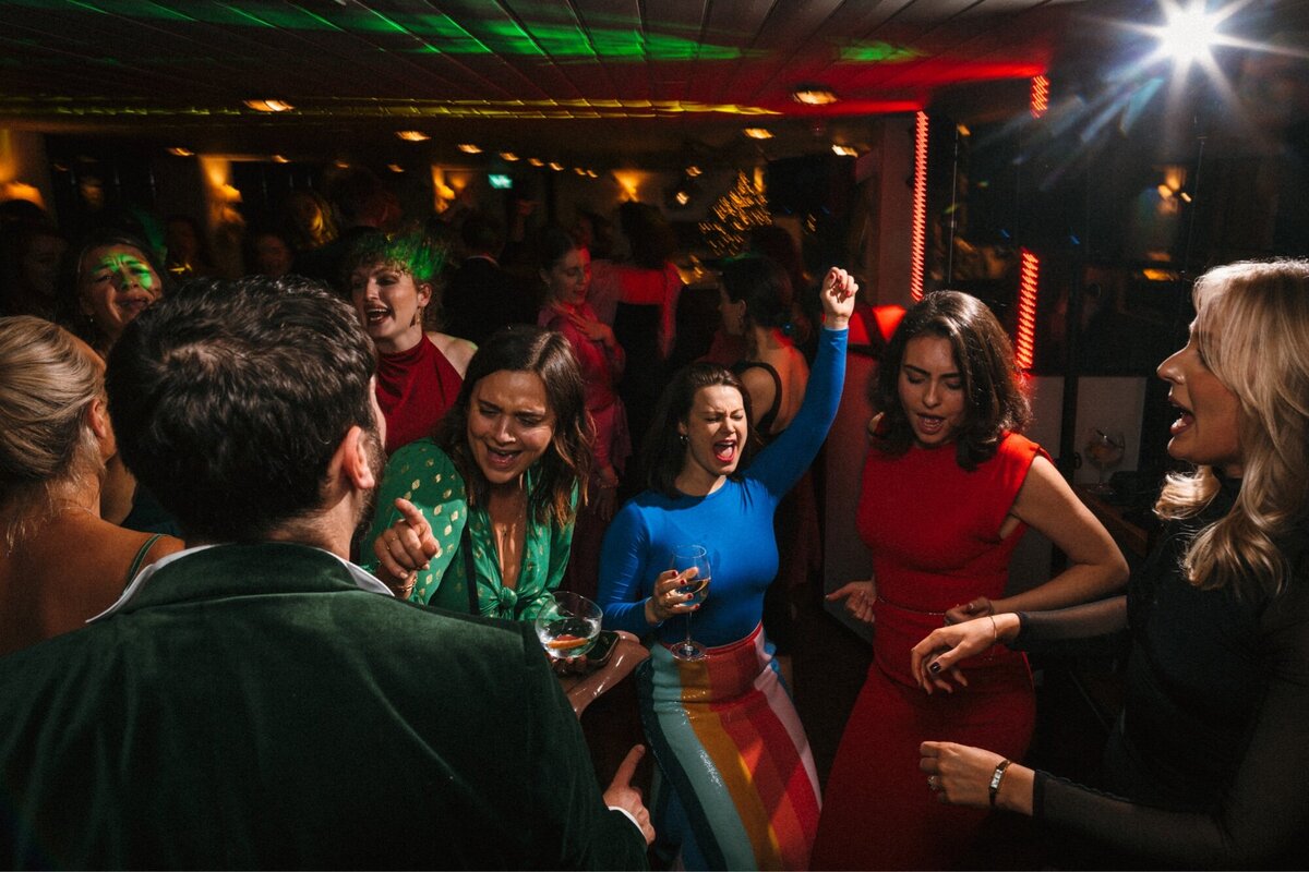Dancefloor at Gara Rock wedding 
