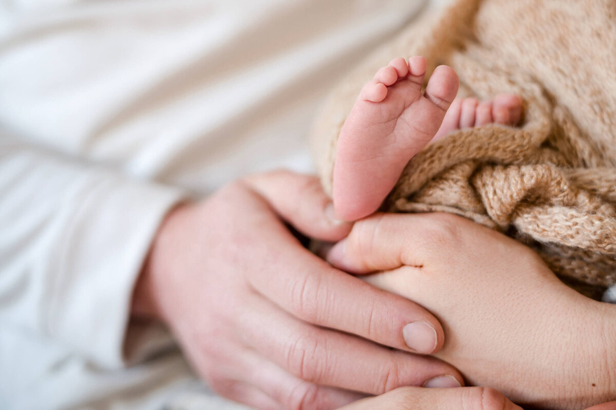 up close detail shot of newborn