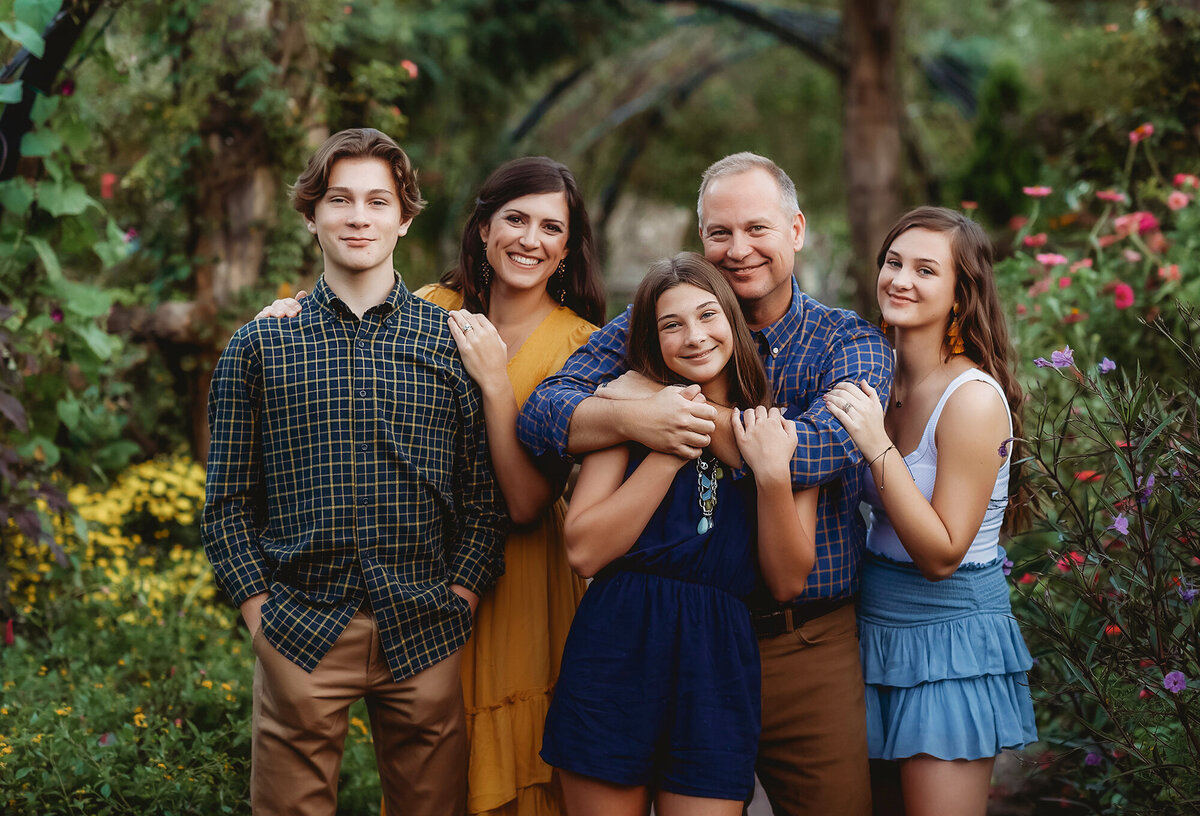 Family poses for portraits during Family Photoshoot in Lake Lure, NC.