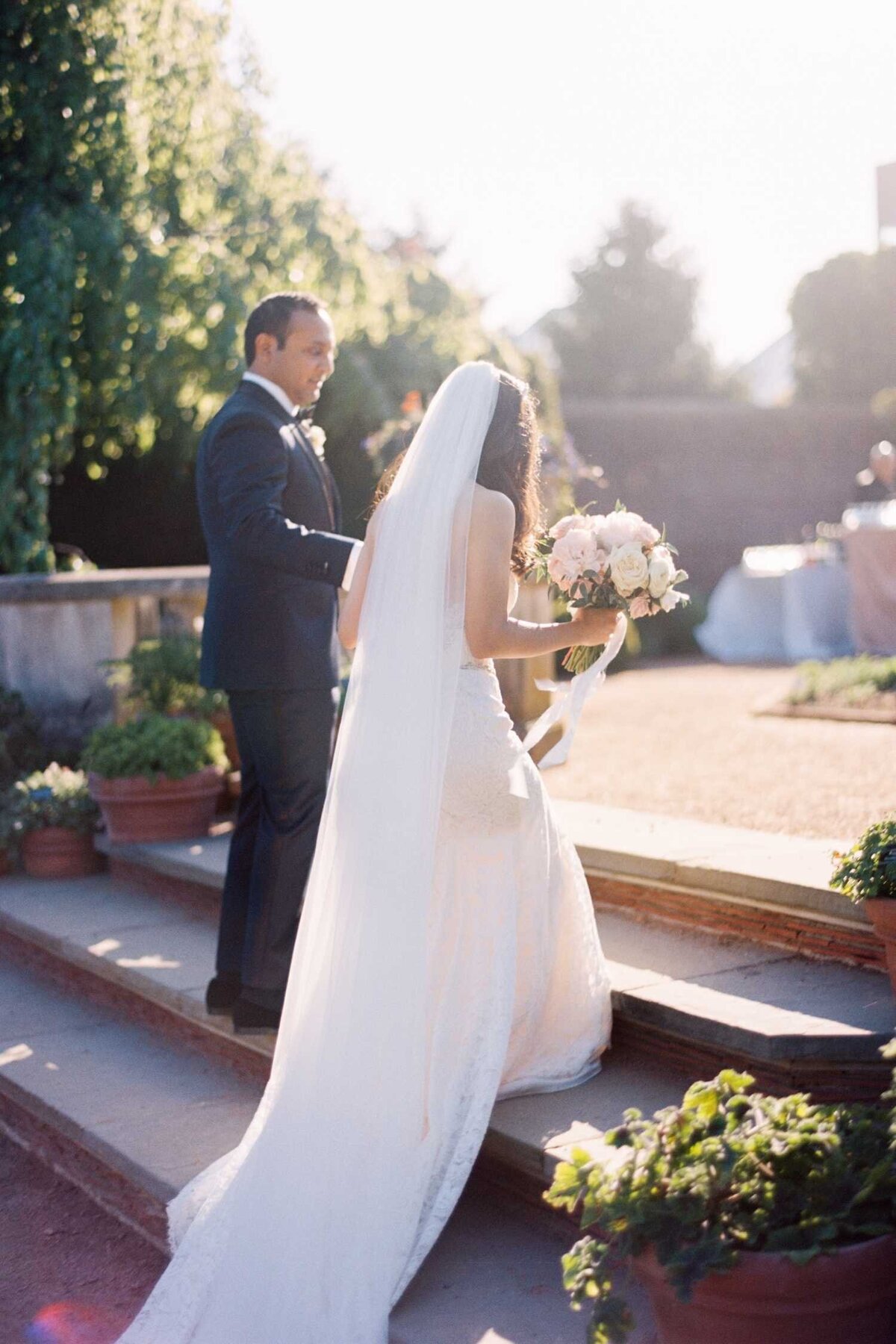Bride and Groom walking down the aisle at Luxury Chicago North Shore Garden Wedding Venue